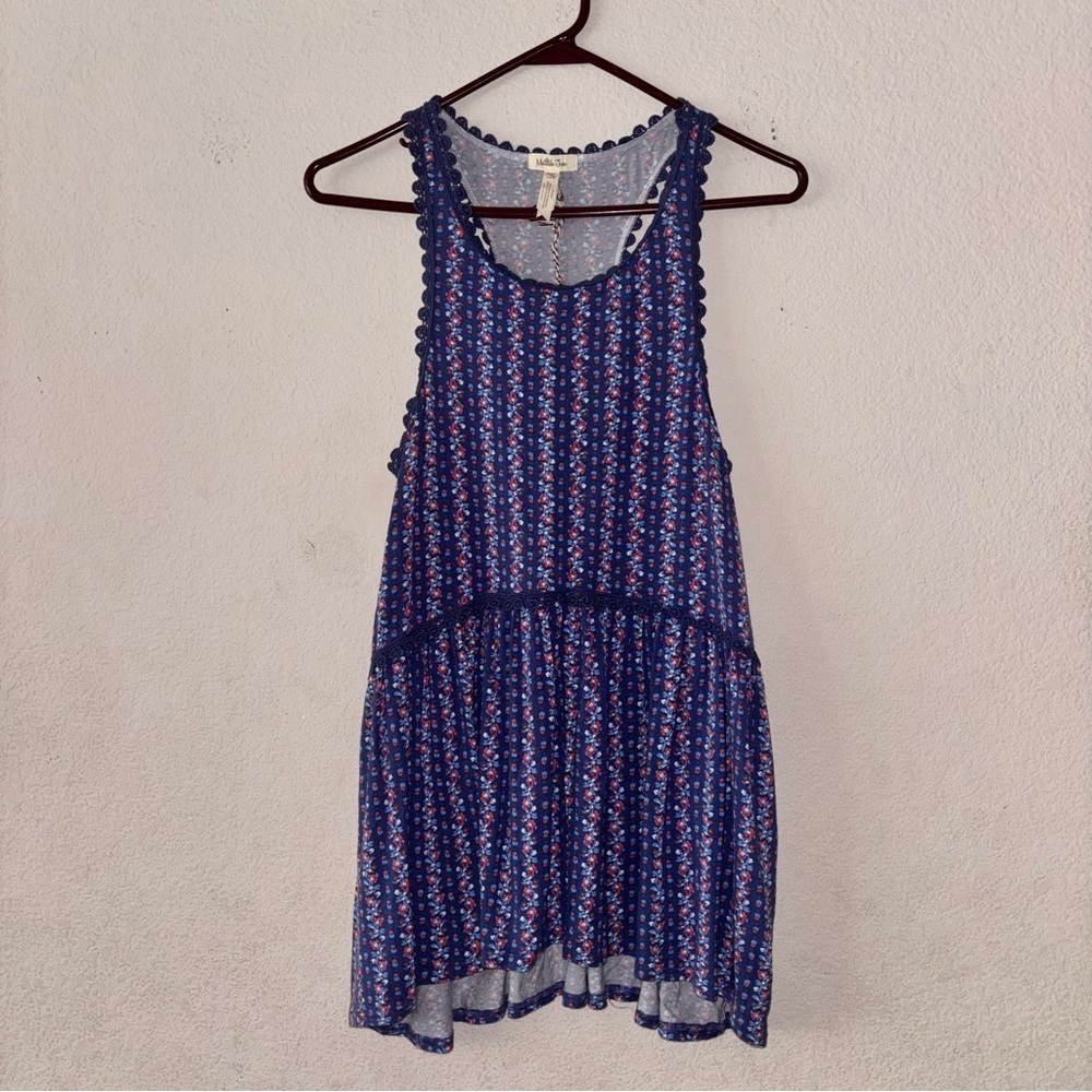 Matilda Jane Beyond the Horizon Tank Blue Floral Boho Country Chic, size XS